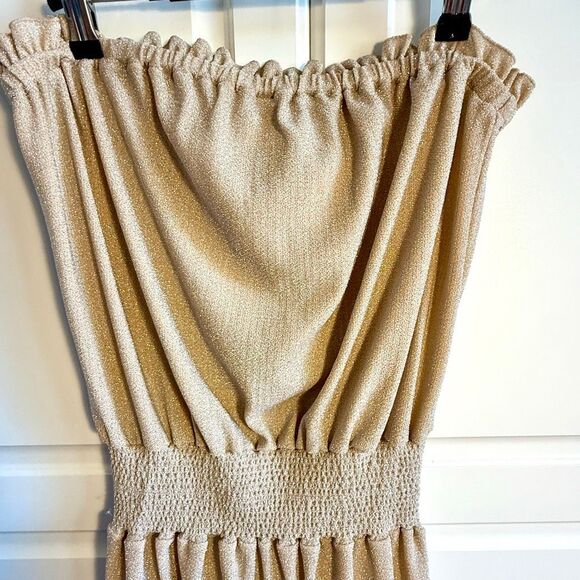 NWT Ramy Brook women's Knit Marina Strapless Sparkle Dress in neutral color. Siz - Picture 8 of 14